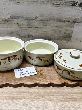 Hall's Superior Autumn Leaf 3-Piece Cookware Set